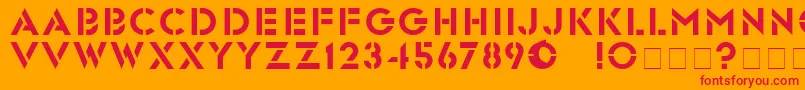 GlastenBold Font – Red Fonts on Orange Background