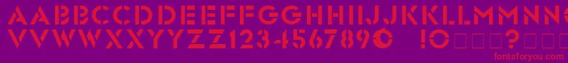 フォントGlastenBold – 紫の背景に赤い文字