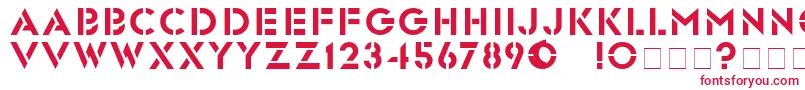 GlastenBold Font – Red Fonts on White Background