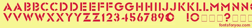 GlastenBold Font – Red Fonts on Yellow Background