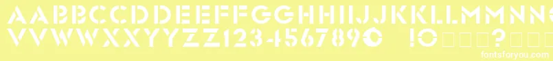 GlastenBold Font – White Fonts on Yellow Background
