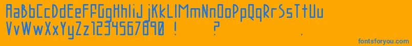 フォントAcBrodie – オレンジの背景に青い文字