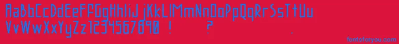 フォントAcBrodie – 赤い背景に青い文字