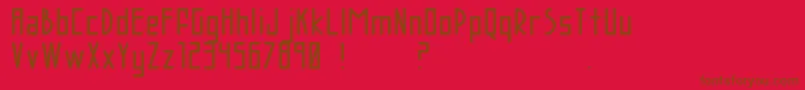 フォントAcBrodie – 赤い背景に茶色の文字