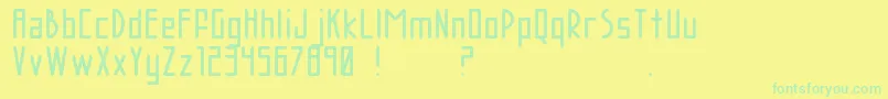 AcBrodie-Schriftart – Grüne Schriften auf gelbem Hintergrund
