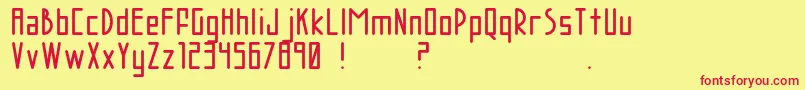フォントAcBrodie – 赤い文字の黄色い背景