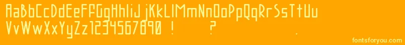 フォントAcBrodie – オレンジの背景に黄色の文字
