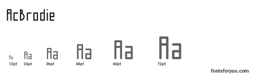 AcBrodie Font Sizes