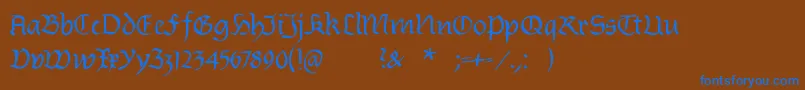 Burtinomatic Font – Blue Fonts on Brown Background