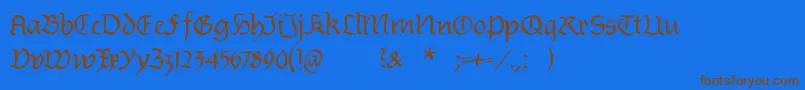 Burtinomatic Font – Brown Fonts on Blue Background