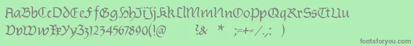フォントBurtinomatic – 緑の背景に灰色の文字