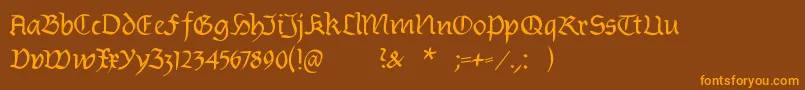 Burtinomatic Font – Orange Fonts on Brown Background