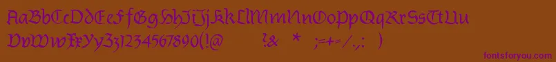 Burtinomatic Font – Purple Fonts on Brown Background
