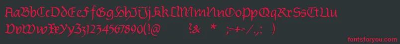フォントBurtinomatic – 黒い背景に赤い文字