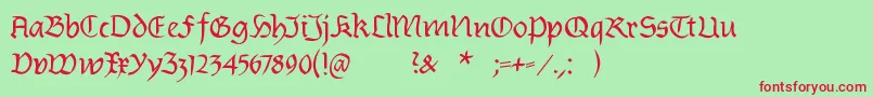 Burtinomatic Font – Red Fonts on Green Background