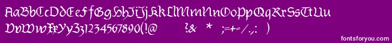 フォントBurtinomatic – 紫の背景に白い文字