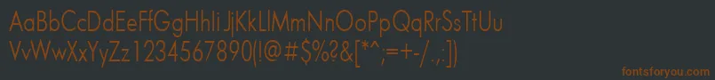 FuturaNarrow Font – Brown Fonts on Black Background