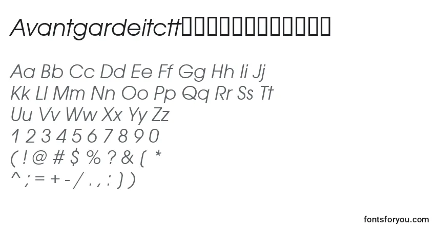 Шрифт AvantgardeitcttРљСѓСЂСЃРёРІ – алфавит, цифры, специальные символы
