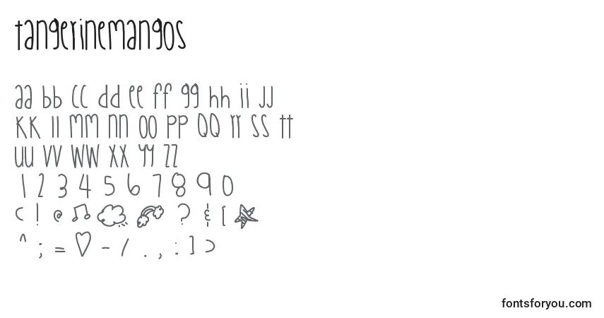 Шрифт Tangerinemangos – алфавит, цифры, специальные символы