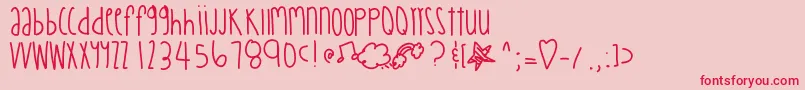 Weitere Informationen zur Tangerinemangos-Schriftart Tangerinemangos-Schriftart – Rote Schriften auf rosa Hintergrund