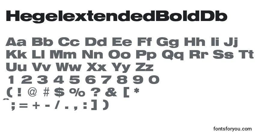 Шрифт HegelextendedBoldDb – алфавит, цифры, специальные символы