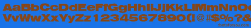 HegelextendedBoldDb Font – Brown Fonts on Blue Background