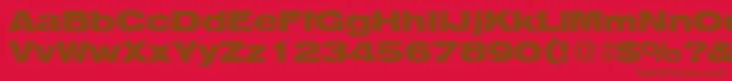 Fonte HegelextendedBoldDb – fontes marrons em um fundo vermelho