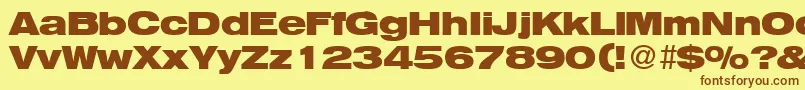 HegelextendedBoldDb Font – Brown Fonts on Yellow Background