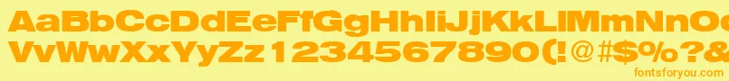 HegelextendedBoldDb Font – Orange Fonts on Yellow Background