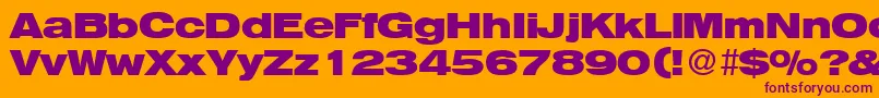 HegelextendedBoldDb Font – Purple Fonts on Orange Background