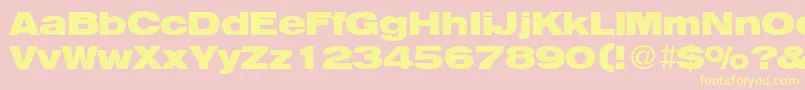 HegelextendedBoldDb-Schriftart – Gelbe Schriften auf rosa Hintergrund