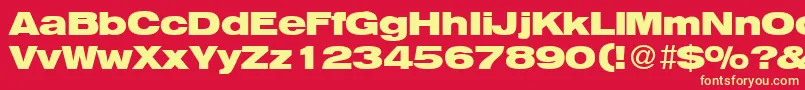 HegelextendedBoldDb Font – Yellow Fonts on Red Background