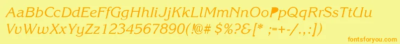 StevensSemiboldLight Font – Orange Fonts on Yellow Background