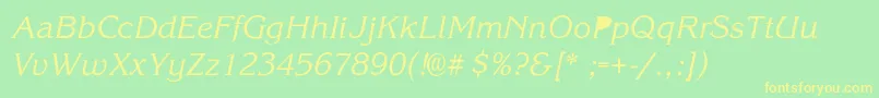 StevensSemiboldLight Font – Yellow Fonts on Green Background