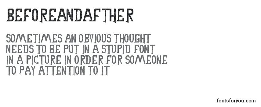 Review of the BeforeAndAfther Font
