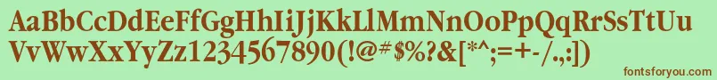 GaramondnarrowcBold Font – Brown Fonts on Green Background