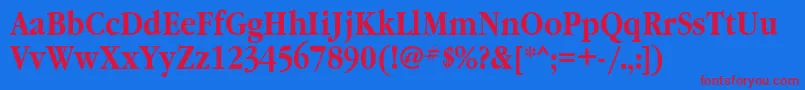 GaramondnarrowcBold Font – Red Fonts on Blue Background
