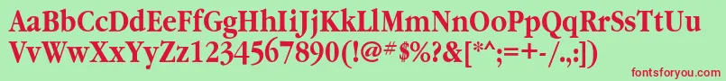 GaramondnarrowcBold Font – Red Fonts on Green Background