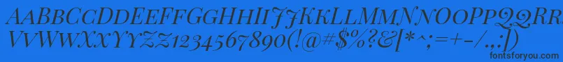 Шрифт PlayfairDisplayScItalic – чёрные шрифты на синем фоне