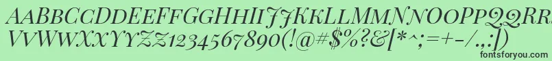 フォントPlayfairDisplayScItalic – 緑の背景に黒い文字