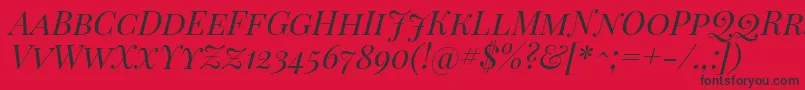 PlayfairDisplayScItalic Font – Black Fonts on Red Background