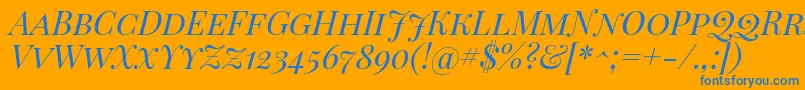 PlayfairDisplayScItalic Font – Blue Fonts on Orange Background