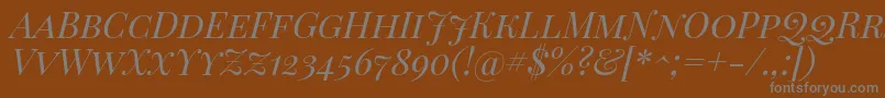 PlayfairDisplayScItalic Font – Gray Fonts on Brown Background