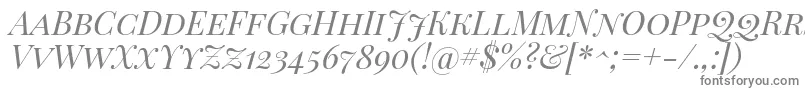 PlayfairDisplayScItalic-fontti – harmaat kirjasimet valkoisella taustalla