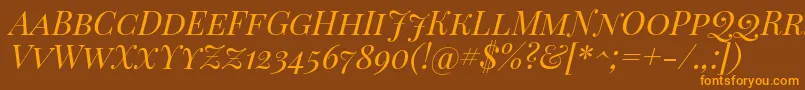 Police PlayfairDisplayScItalic – polices orange sur fond brun