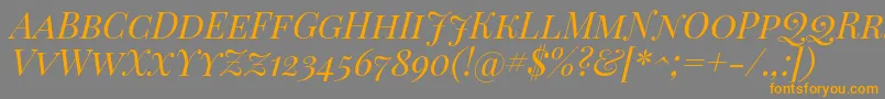 PlayfairDisplayScItalic Font – Orange Fonts on Gray Background