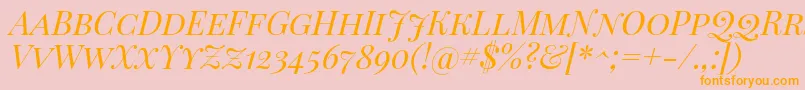PlayfairDisplayScItalic Font – Orange Fonts on Pink Background
