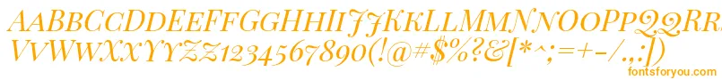 PlayfairDisplayScItalic-fontti – oranssit fontit valkoisella taustalla