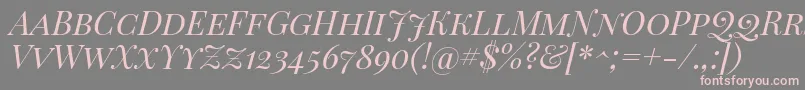 PlayfairDisplayScItalic Font – Pink Fonts on Gray Background