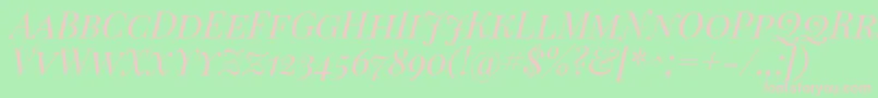 PlayfairDisplayScItalic Font – Pink Fonts on Green Background